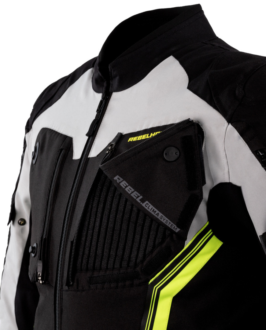 Rebelhorn Borg Motorcycle Textile Jacket black/white/yellow M Figure 2