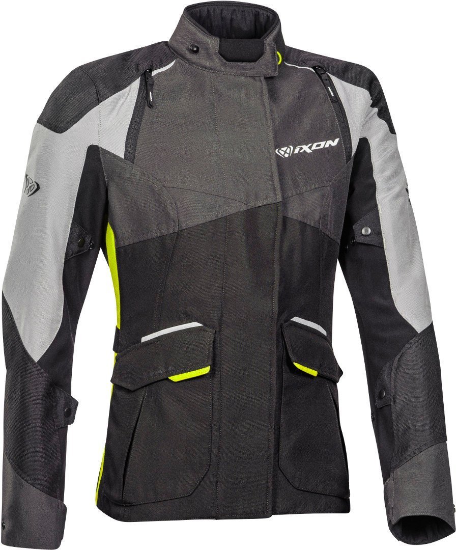 Ixon Balder Damen Motorcycle Textile Jacket black/grey/yellow S Figure 1