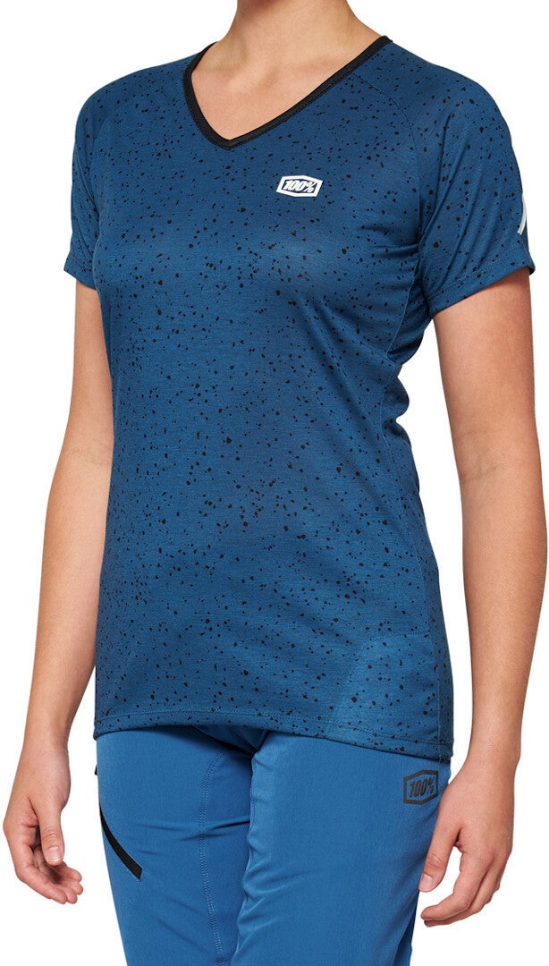 Women's Blue 100% Airmatic Slate Short Sleeve Bicycle Jersey