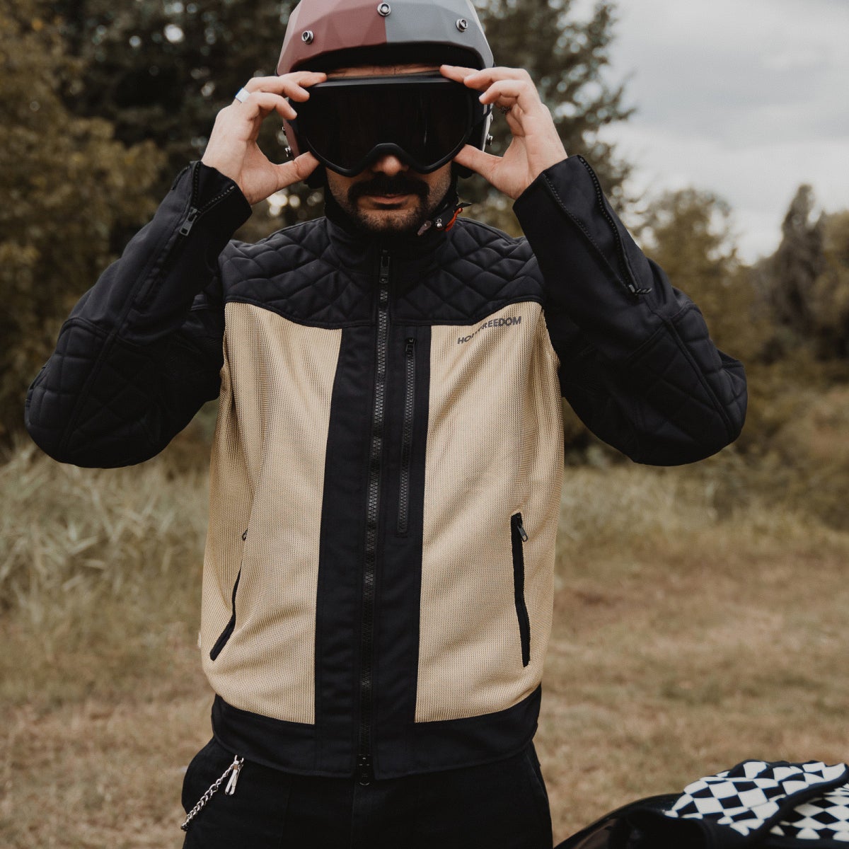 HolyFreedom Rete Air Giacca tessile da moto nero/oro L Figura 8