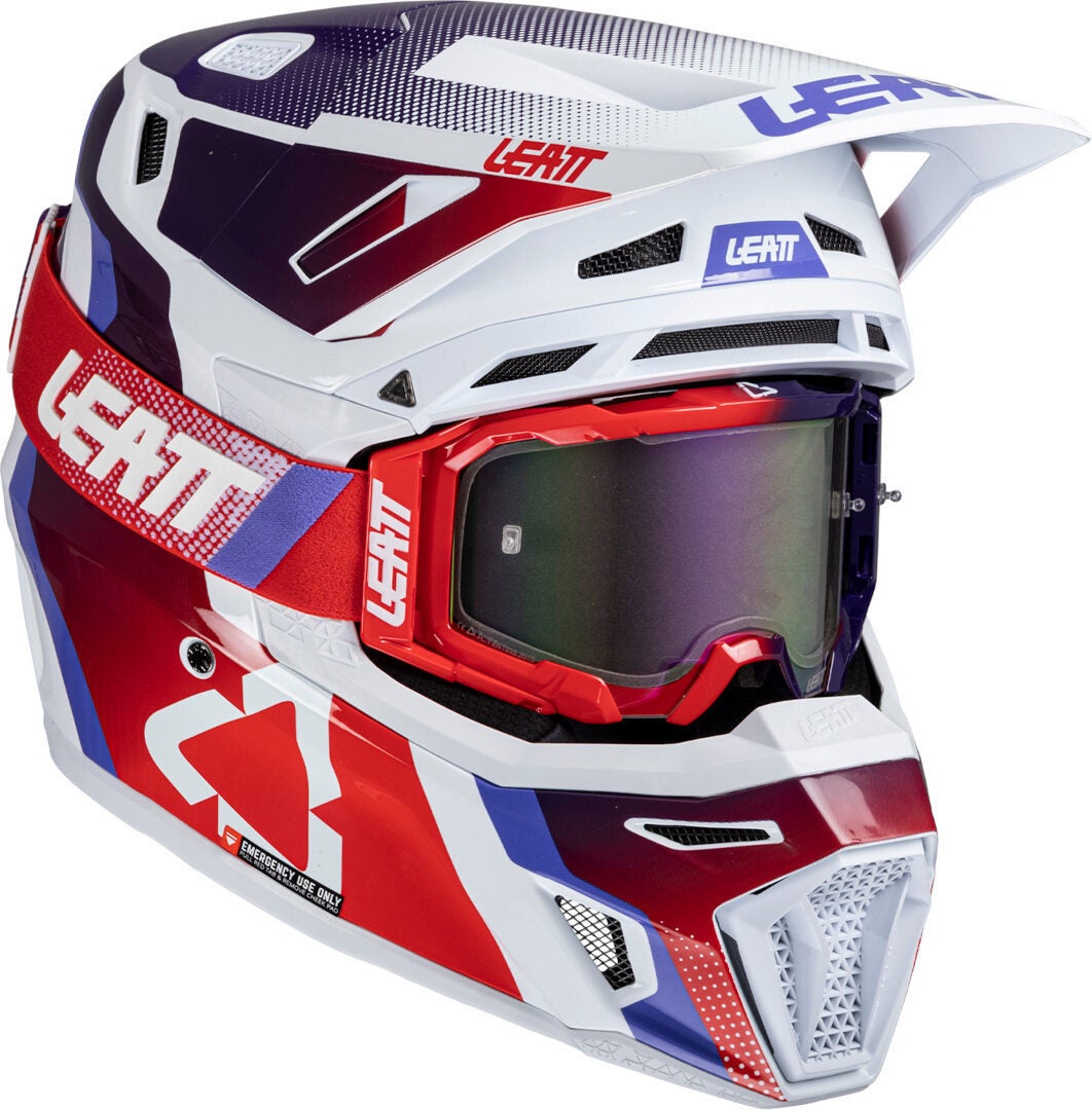 Leatt 8.5 2025 Motorcross helm met bril paars/wit S Figuur 1