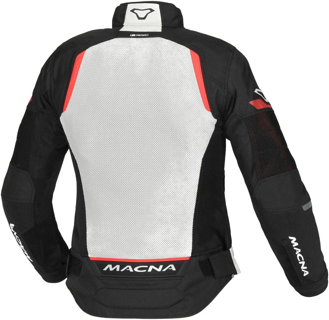 Macna Tondo waterproof Ladies Motorcycle Textile Jacket light grey/black/red L Figure 2
