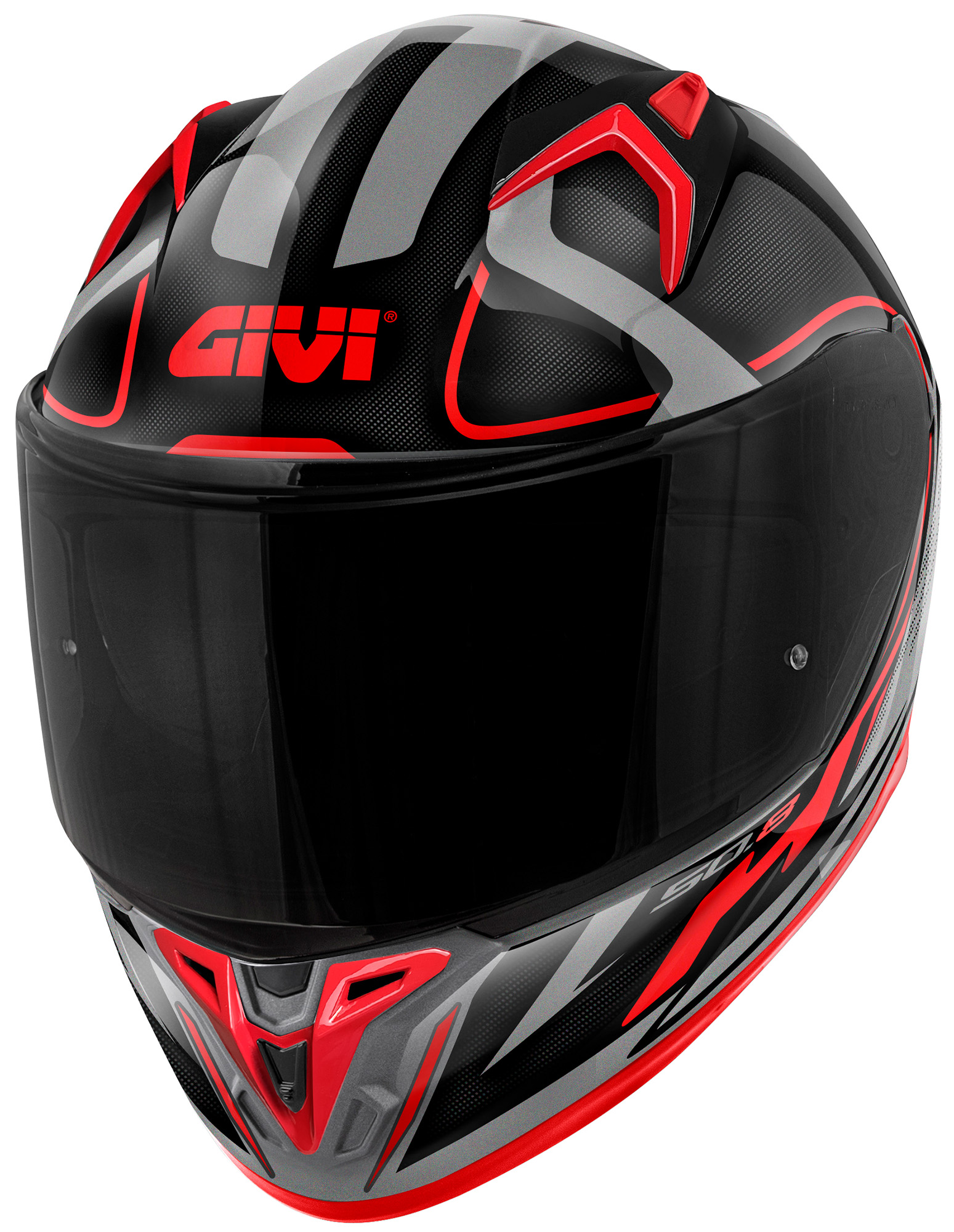 GIVI 50.8 Brave Helmet black matt/titanium/red S Figure 1