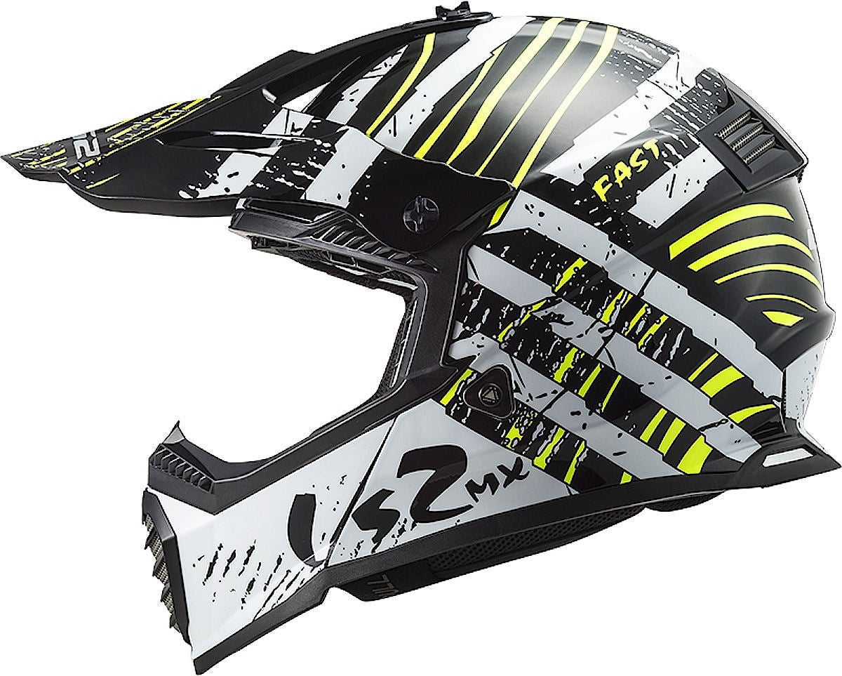 LS2 MX437 Fast Evo Verve Casco Motocross Bianco/nero L (59/60) Figura 2