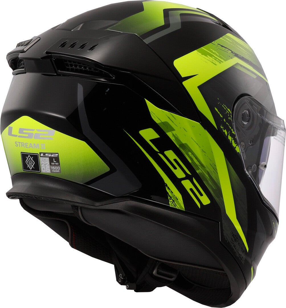 LS2 FF808 Stream II Fury Helmet black/neon-yellow M (57/58) Figure 5