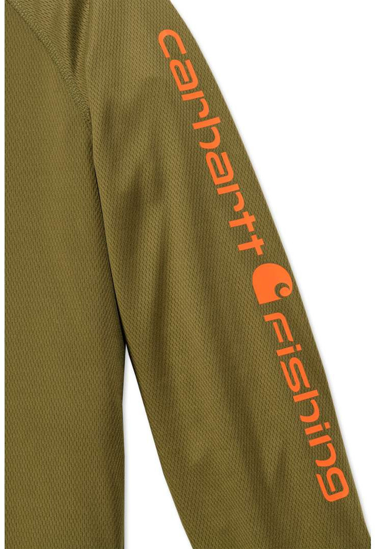 Carhartt Force Fiske Graphic Hoodie Militärgrön XS Figur 2