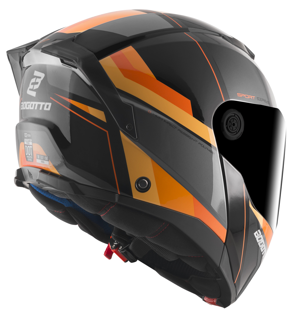 Bogotto FF404 Ezion Cască Flip-Up Negru mat/portocaliu L Figura 4