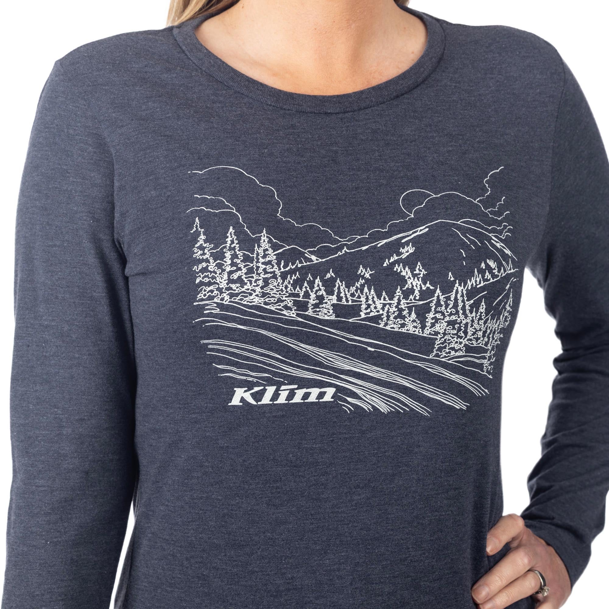 Side view of Klim Haven Tri-Blend Ladies Long Sleeve Shirt
