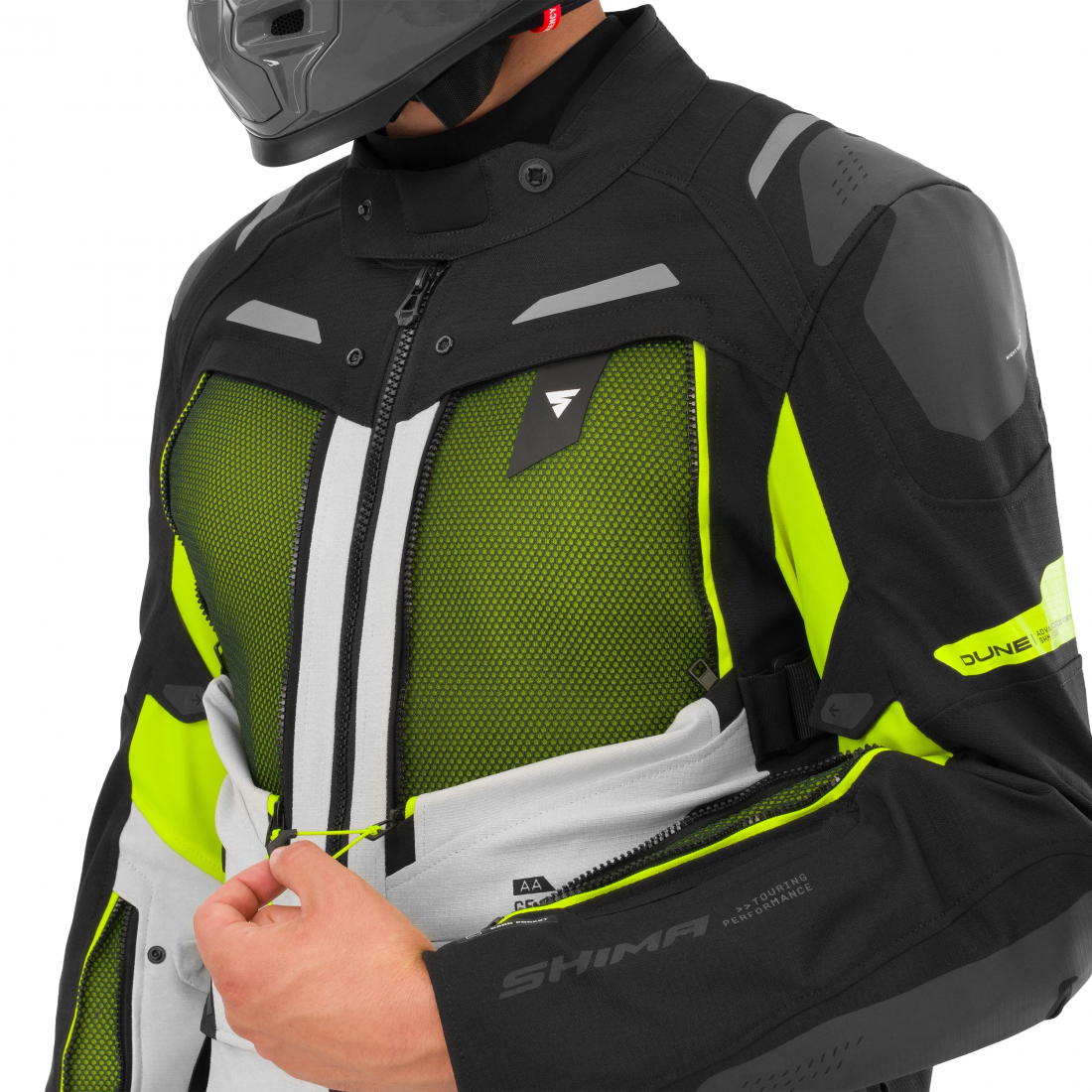 SHIMA Dune 2.0 Motorcycle Textile Jacket black/white/yellow XL Figure 16