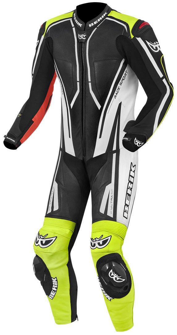 Berik Adria-X One Piece Motorcycle Leather Suit black/white/red/yellow 58 Figure 1
