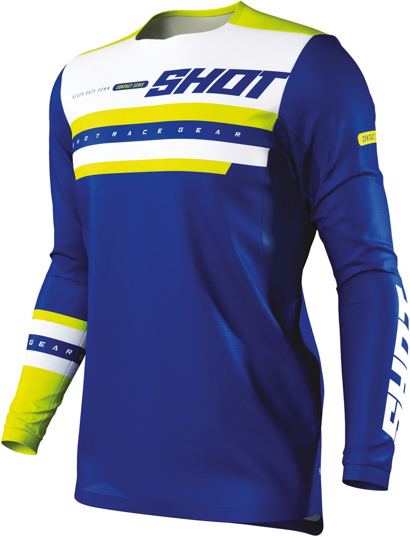 Shot Contact Shining Motocross Jersey blå L Figur 1