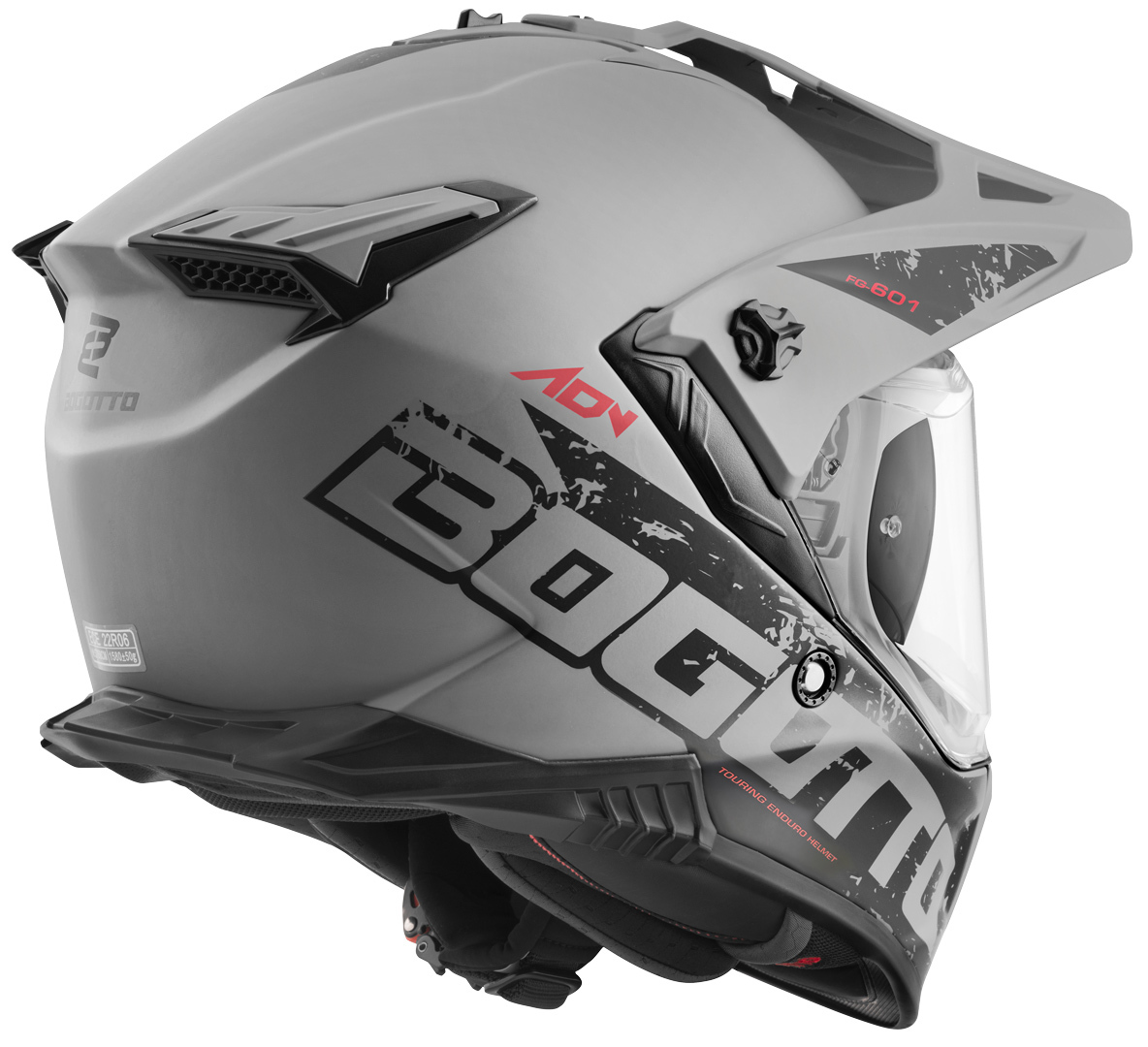 Bogotto FG-601 Duo Cască Enduro din fibră de sticlă Grey matt S Figura 9