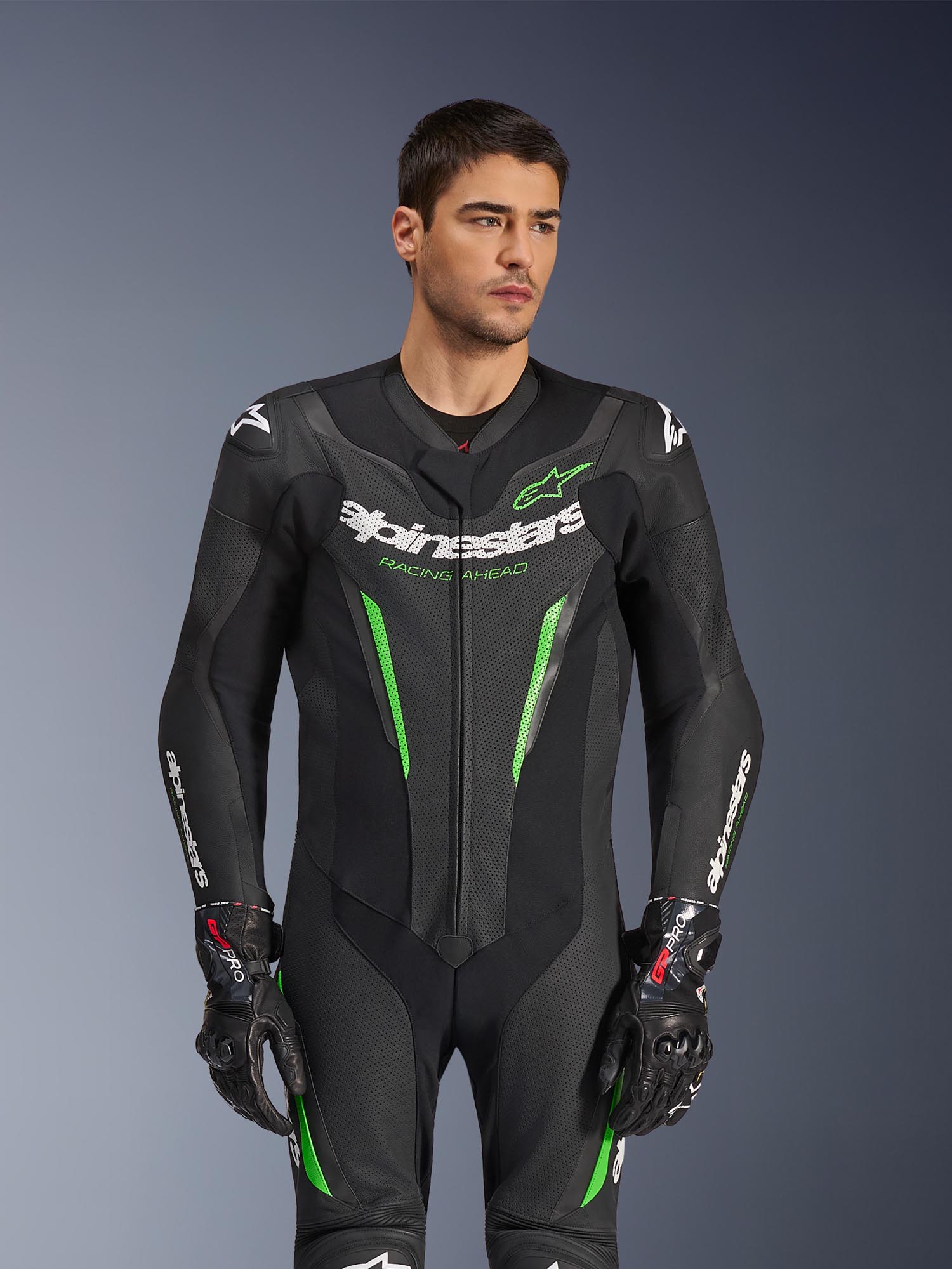 Side view of Alpinestars GP Force V2 1-Piece Motorcycle Leather Suit