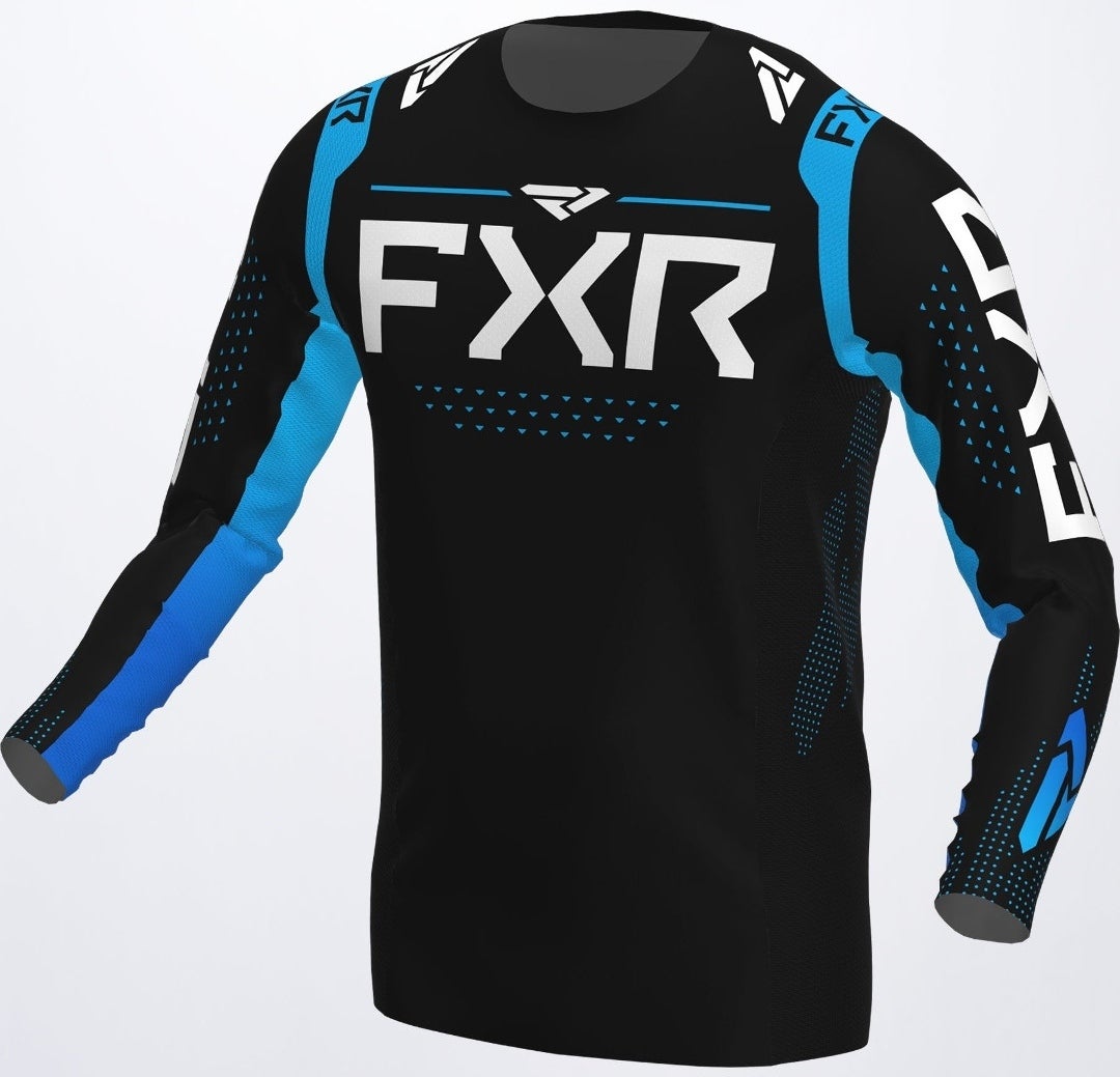 FXR Helium RaceDiv Motocross Jersey sort/hvid/blå L Figur 1