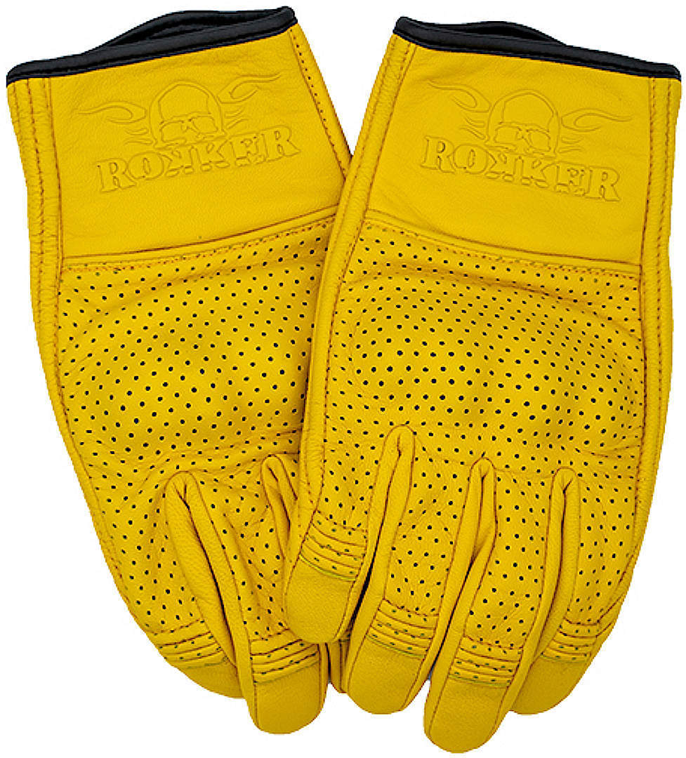 Rokker Tucson Guanti da moto perforati giallo L Figura 1