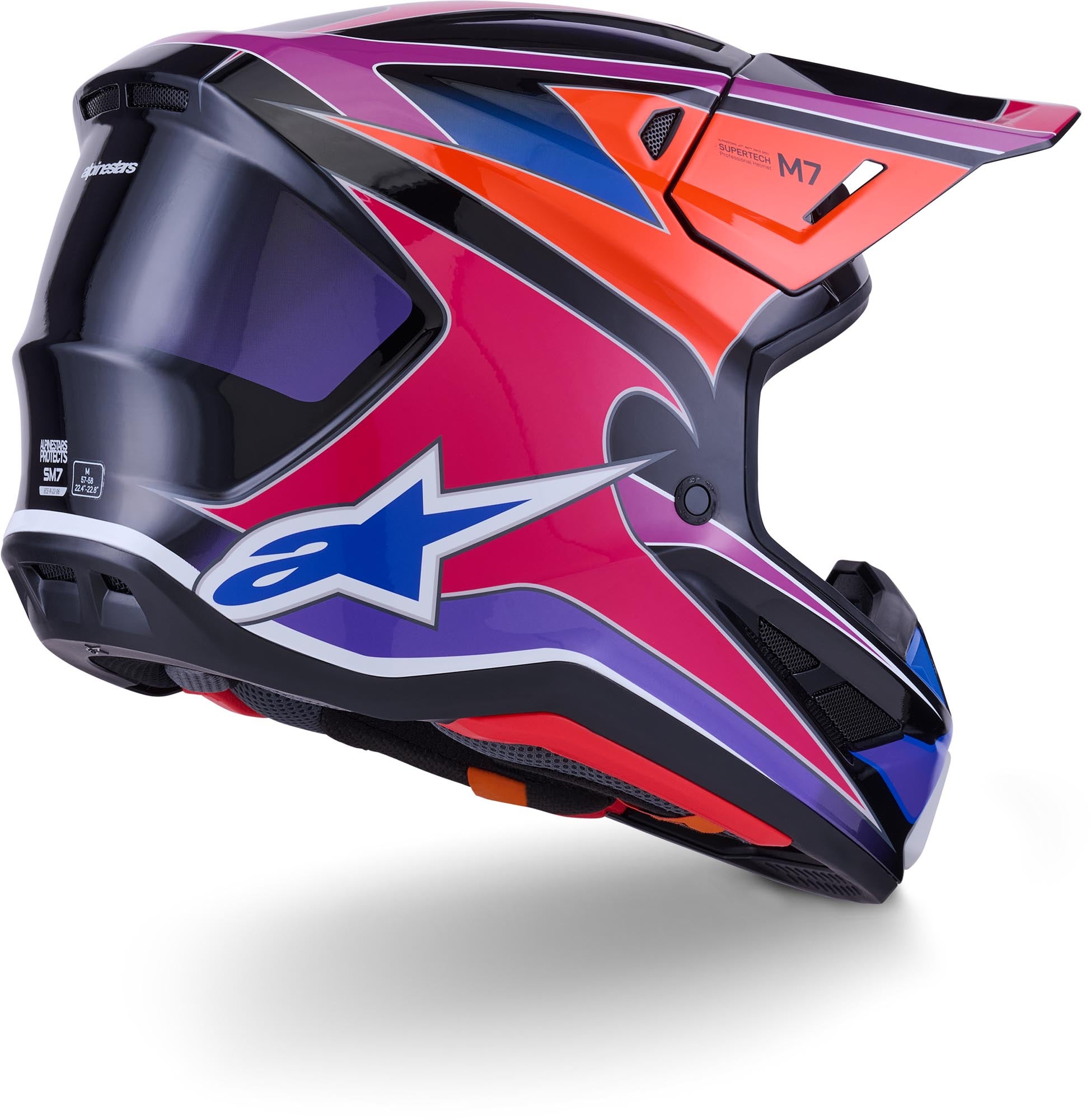Alpinestars S-M7 Fuse Casco da motocross blu/viola S (55/56) Figura 7