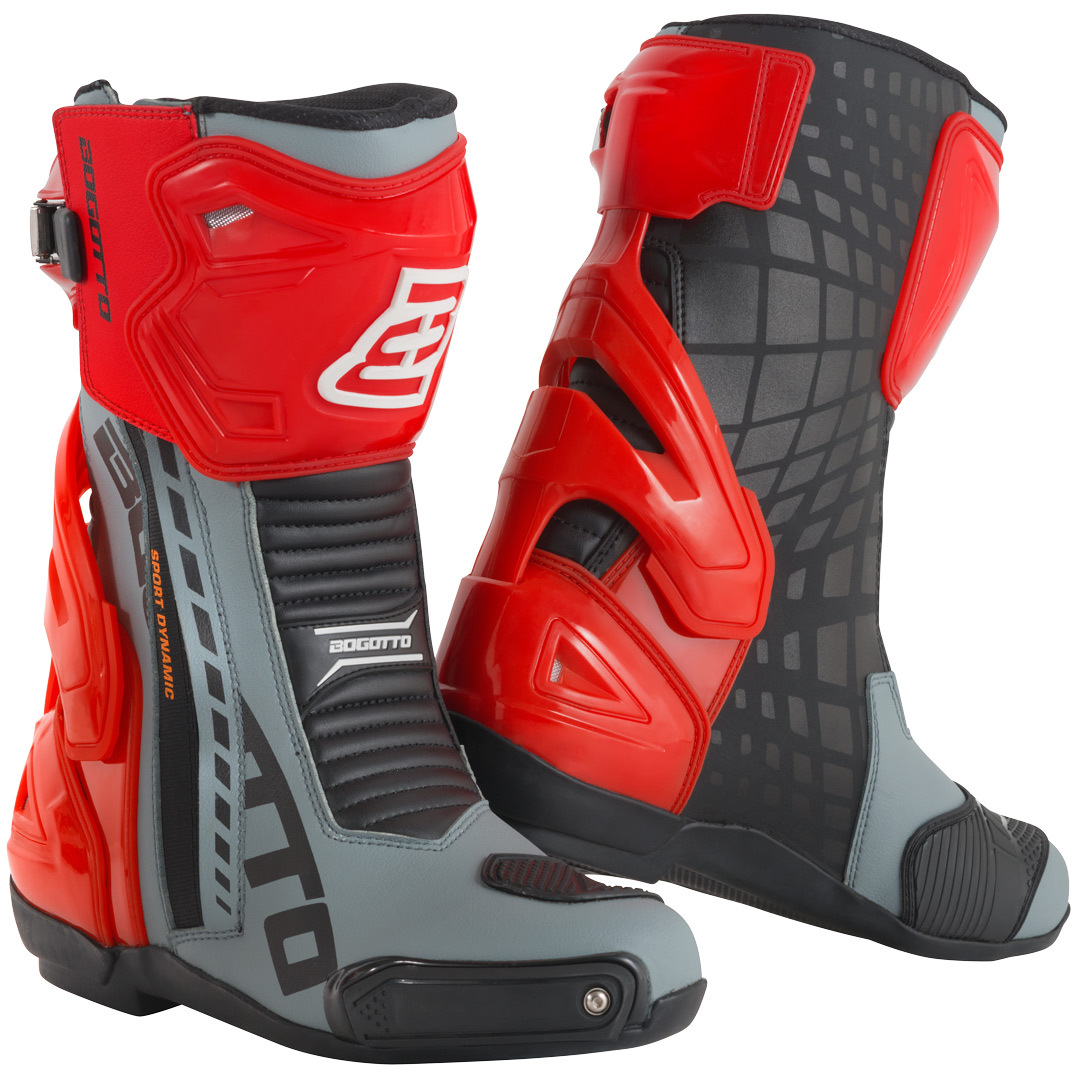 Bogotto Donington Motorcycle Boots grey/black/red 43 Figure 1