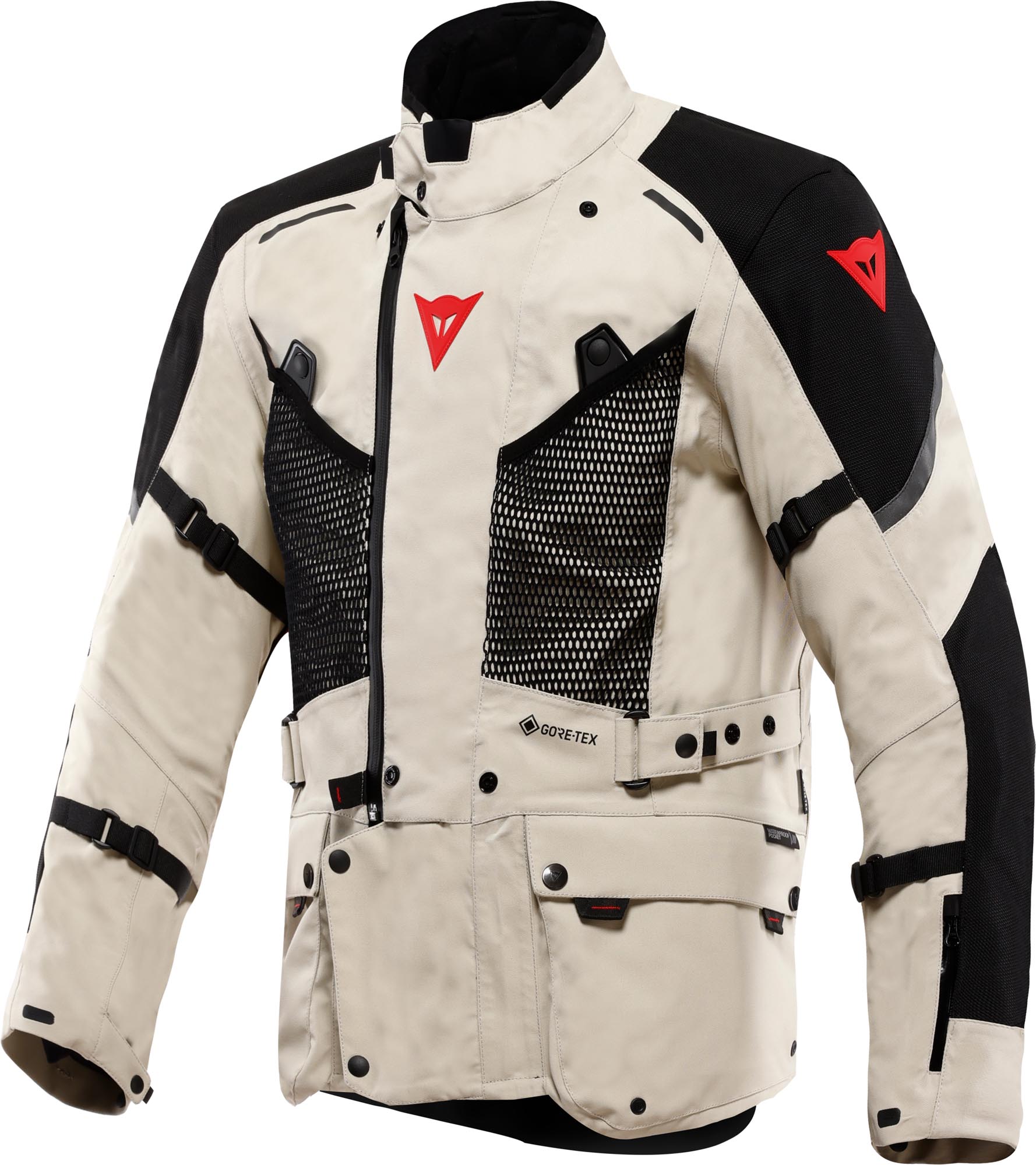 Dainese Super Expedition Gore-Tex 방수 오토바이 섬유 재킷 빨간색/베이지색 64 그림 1