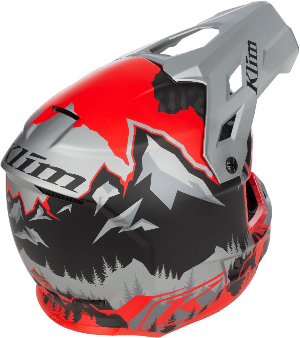 Klim F3 Carbon DNA Snescooter hjelm sort/grå/rød XXL (62/63) Figur 8