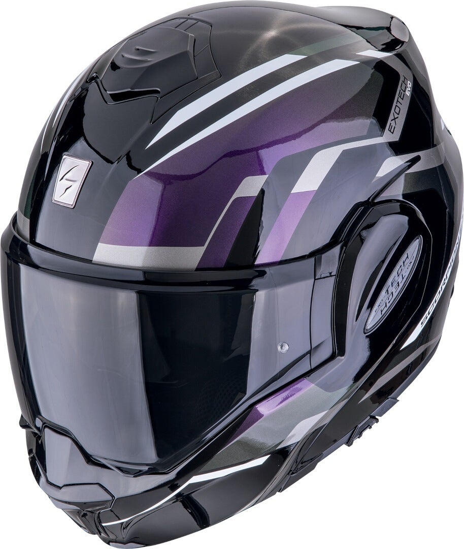 Scorpion EXO Tech Evo Furio Casco nero/viola/argento M (57/58) Figura 1