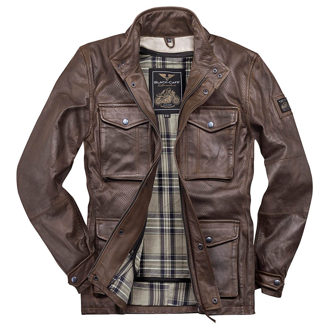 Black-Cafe London Manhattan Leather Jacket brown 52 Figure 2