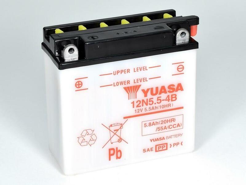 YUASA YUASA konventionellt YUASA-batteri utan syrapaket - 12N5.5-4B Batteri utan syrapaket Figur 2