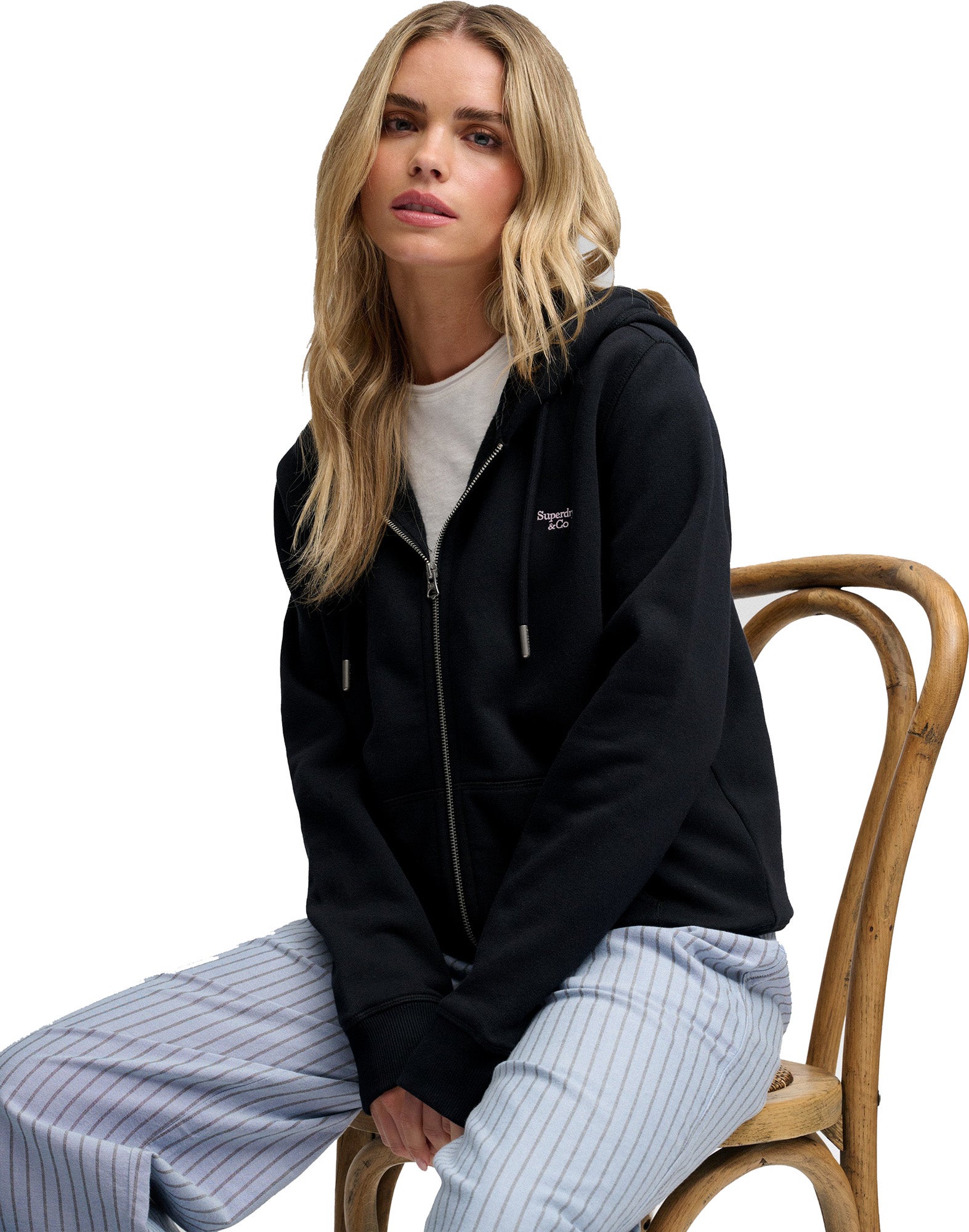 Superdry & Co Signature Dāmu jaka tumši zils S 5. attēls