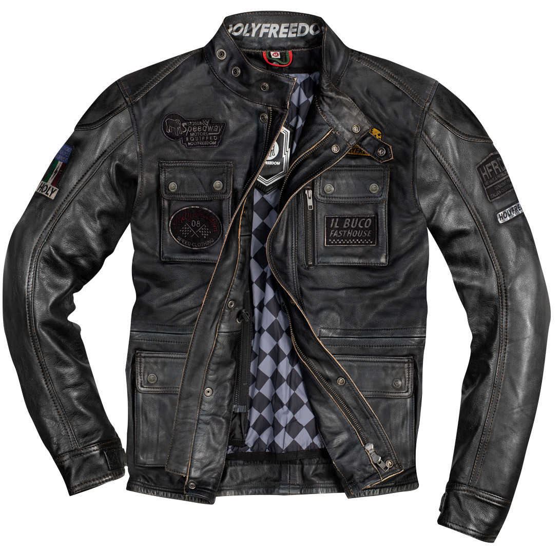 HolyFreedom Quattro Evolution Motorrad Lederjacke schwarz L Abbildung 2