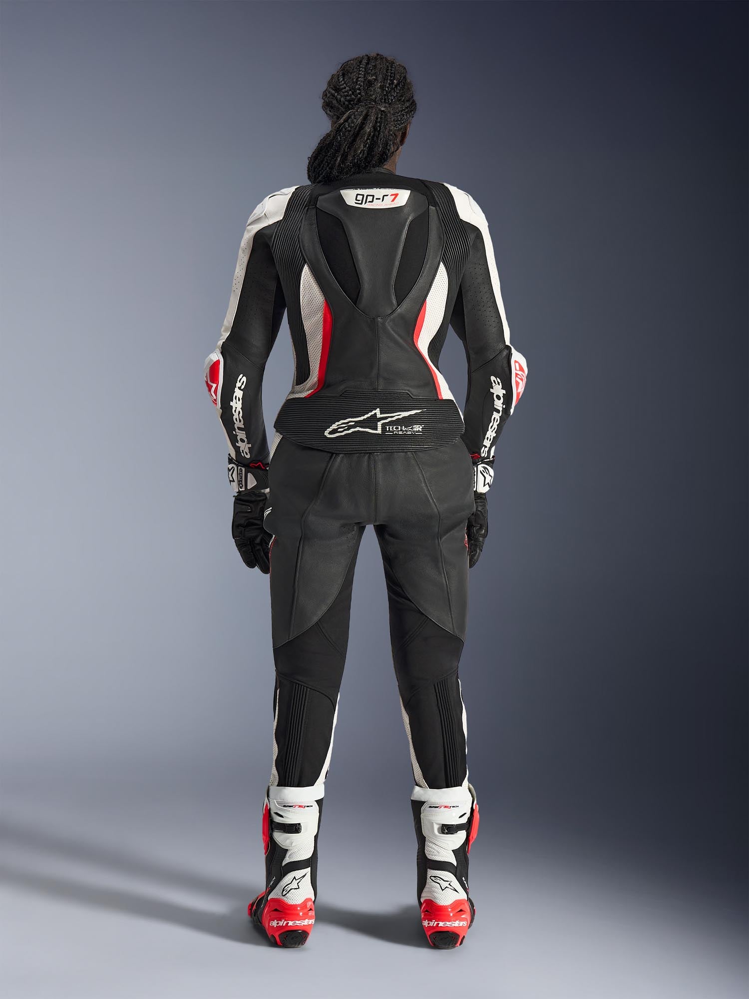 Alpinestars Stella GP-R7 Damer todelt motorcykellæderdragt sort/hvid/rød 48 Figur 7
