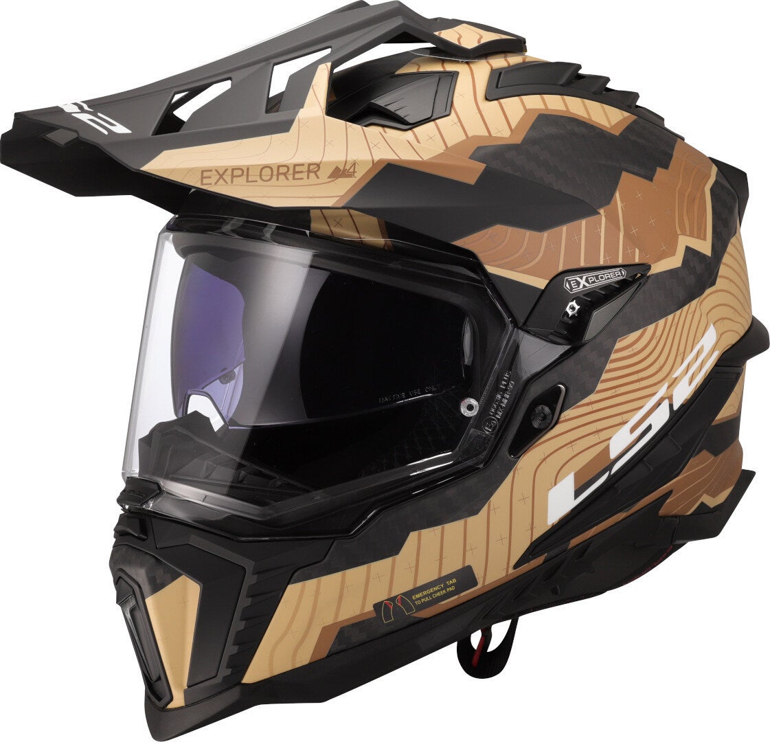 LS2 MX701 Explorer Carbon Trick Casco da motocross Sand matt S (55/56) Figura 1