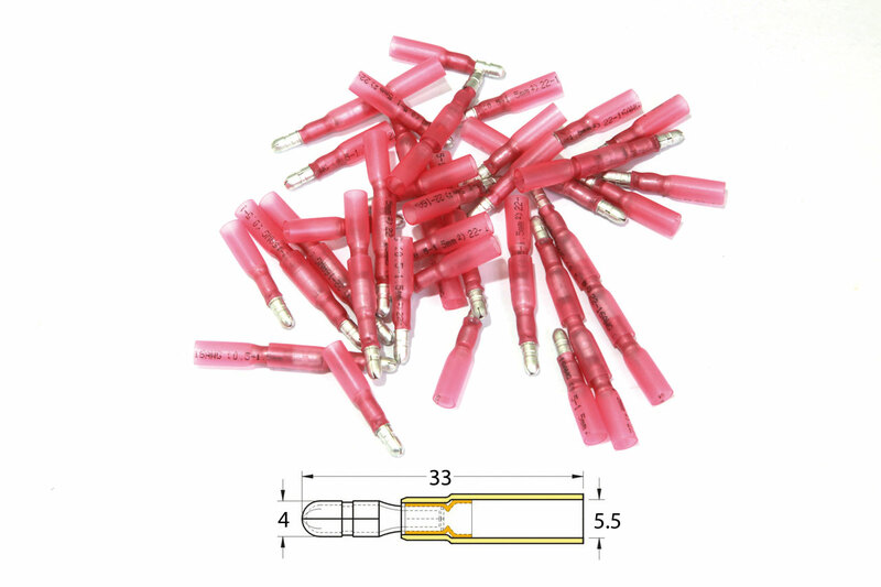 Bihr Rund rund kantad Ø0.5mm²/1.5mm² Rund kantspets till ände - 50st transparent röd Figur 1