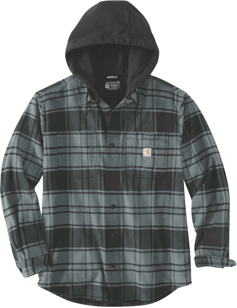 Carhartt Flannel Fleece Lined Hooded Hemd dunkelgrau XL Abbildung 1