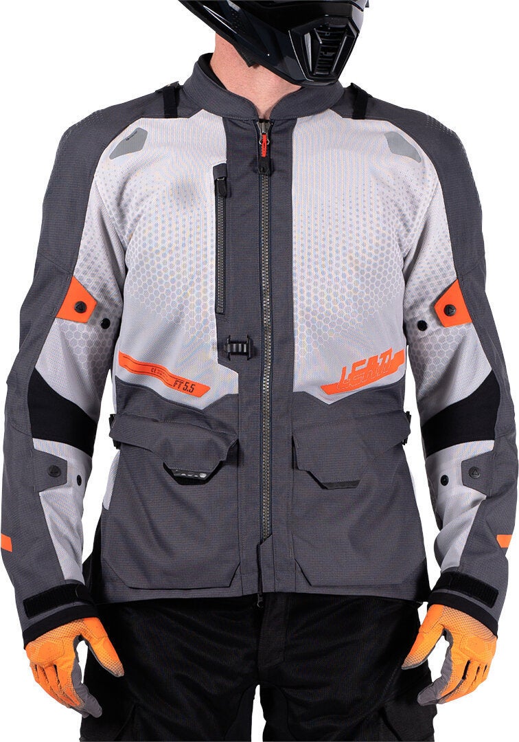 Side view of Leatt ADV Flowtour 5.5 waterproof Motorcycle Textile Jacket
