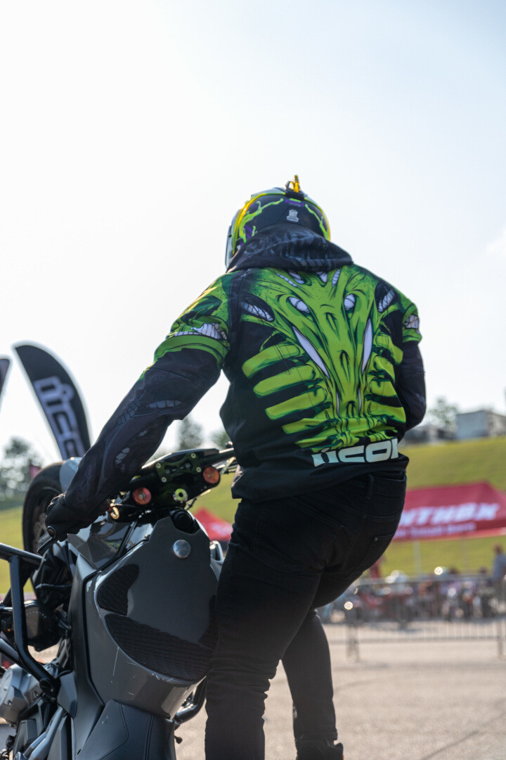 Icon Airform Manik'R Jachetă textilă pentru motociclete verde/negru M Figura 4