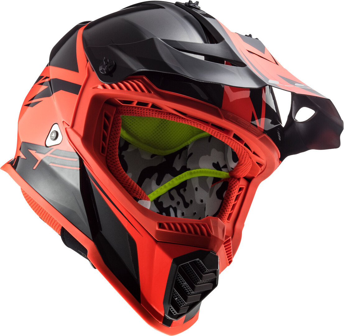LS2 MX437 Fast Evo Roar Casco Motocross nero opaco/rosso M (57/58) Figura 5