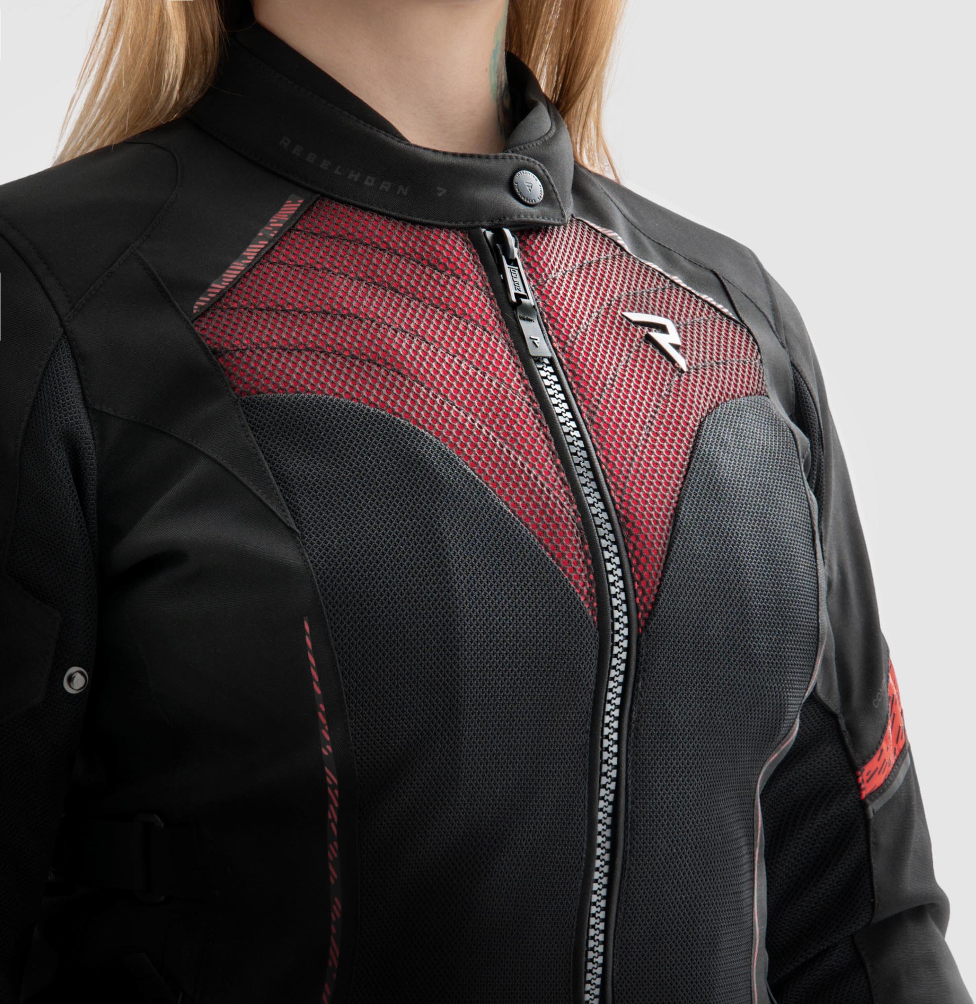 Rebelhorn Jax waterproof Ladies Motorcycle Textile Jacket black/red S Figure 3