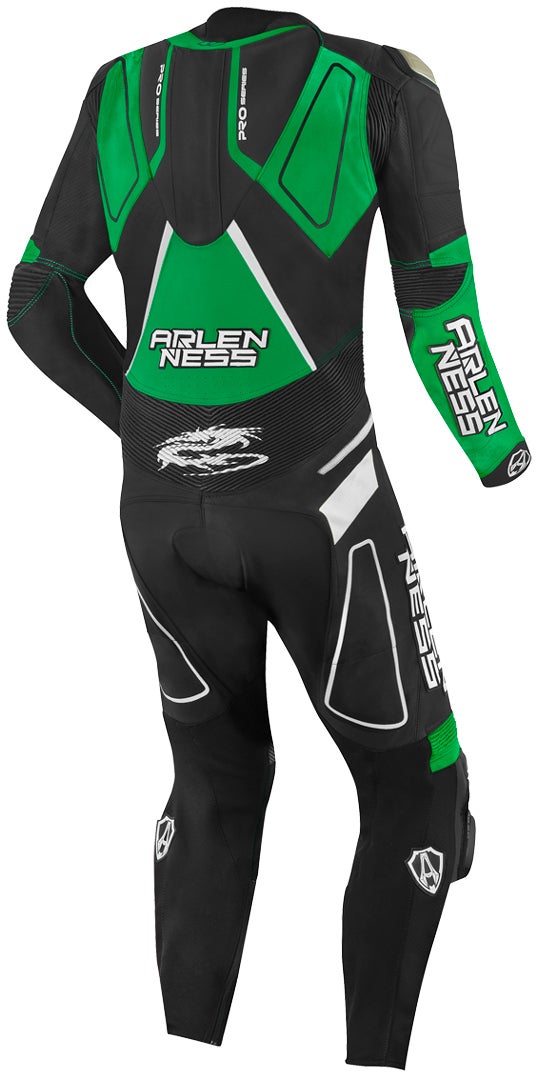 Arlen Ness Conquest Abito monopezza in pelle moto nero/verde 54 Figura 2