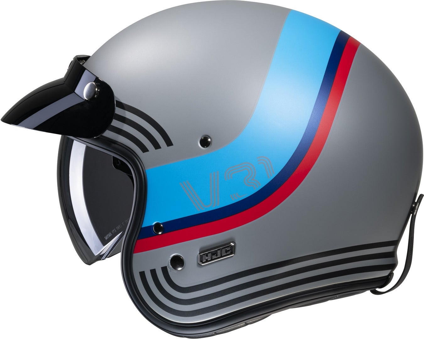 HJC V31 Byron Retro Jethjelm grå/blå XL (60/61) Figur 2