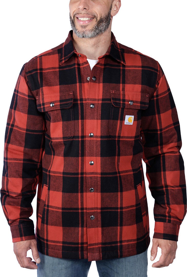 Carhartt Heavyweight Flannel Sherpa Camicia rosso M Figura 4