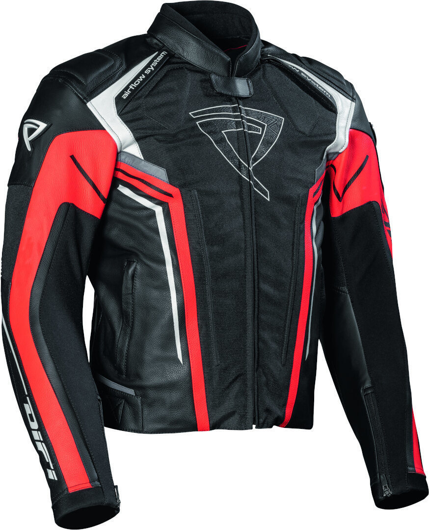 DIFI Valencia Motorcycle Leather / Textile Jacket black/red 60 Figure 1