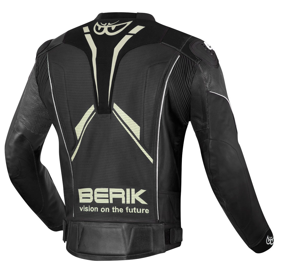 Berik Street Pro Evo Motorcycle Leather Jacket black/white 52 Figure 2