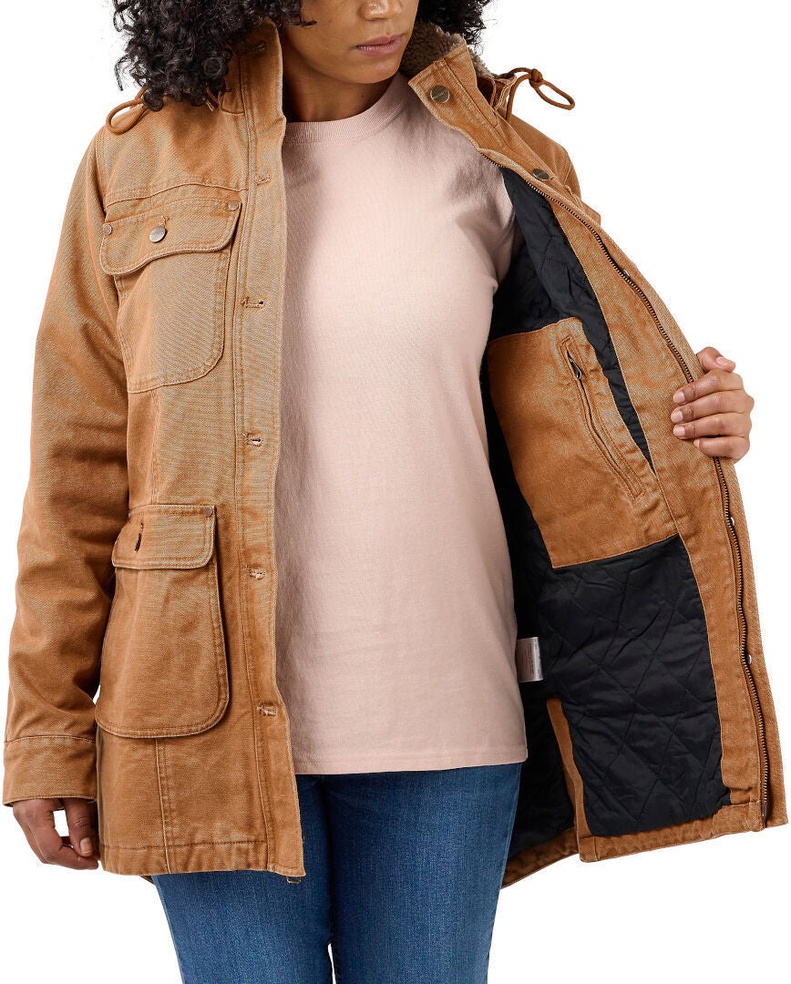Carhartt Loose Fit Weathered Duck Ladies Coat brown M Figure 4