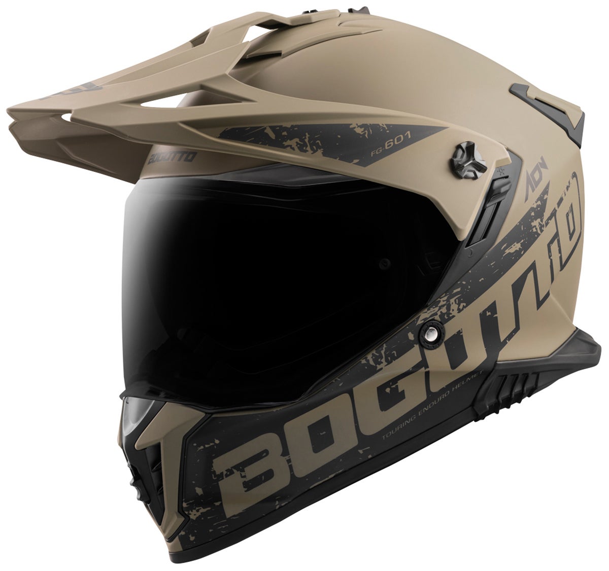 Bogotto FG-601 Duo Enduro hjelm i glasfiber Brun Matt XL Figur 1