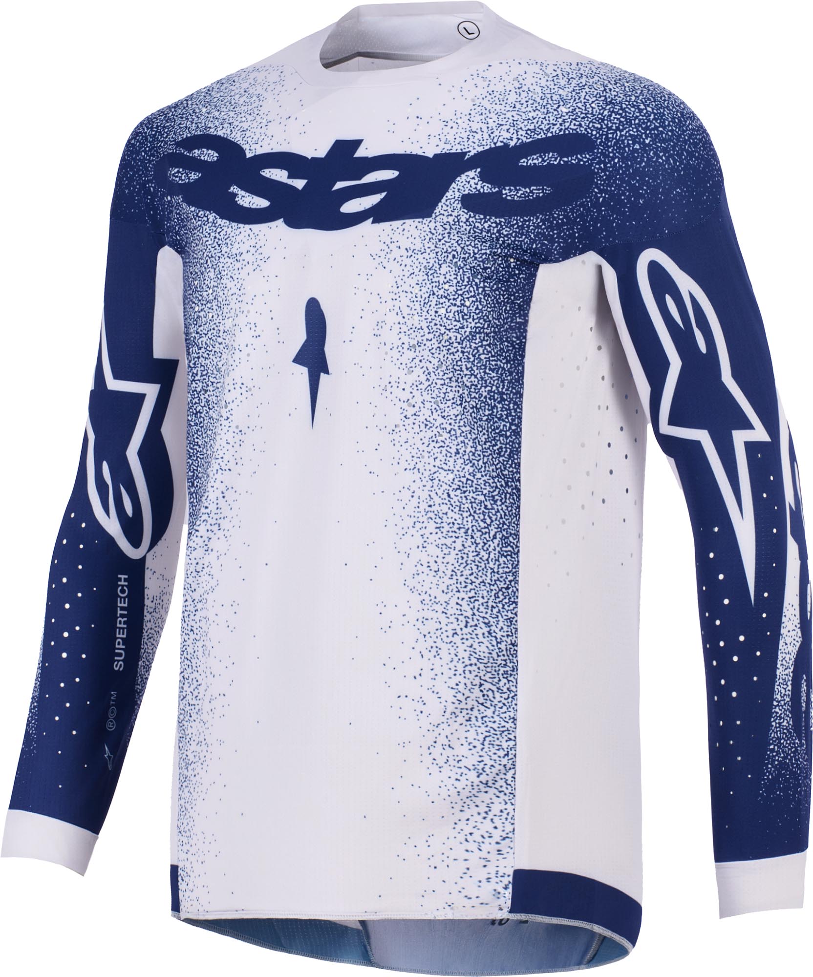 Alpinestars Supertech Scenz Tricou de motocross Gri/Albastru S Figura 1
