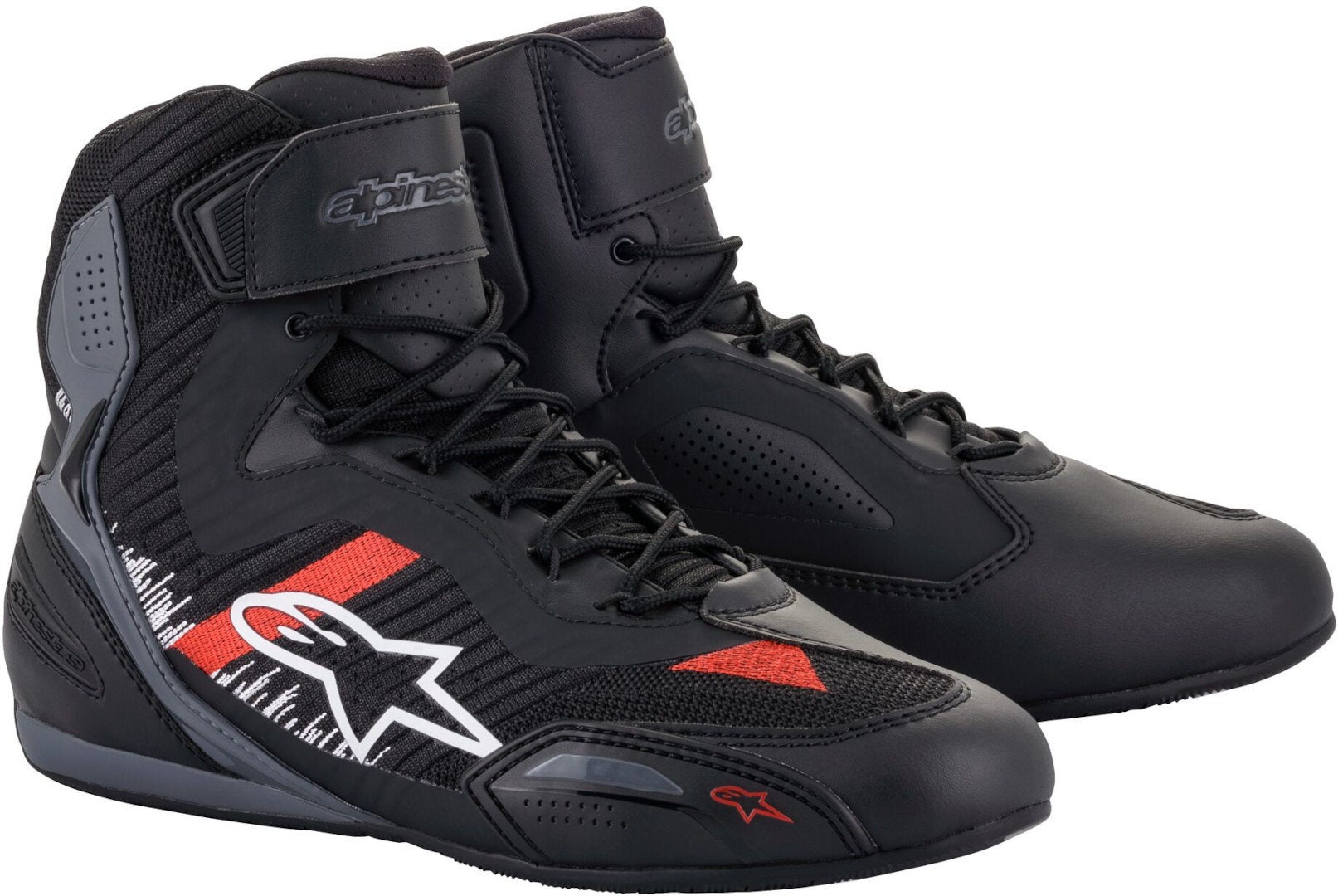 Alpinestars Faster-3 Rideknit Motorcykel sko sort/grå/rød 10,5 (43,5) Figur 1