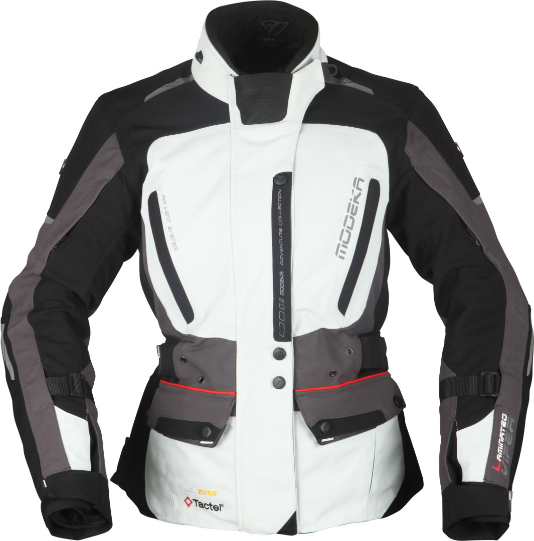 Modeka Viper LT Giacca tessile da donna Grigio chiaro/grigio scuro/nero 38 Figura 1