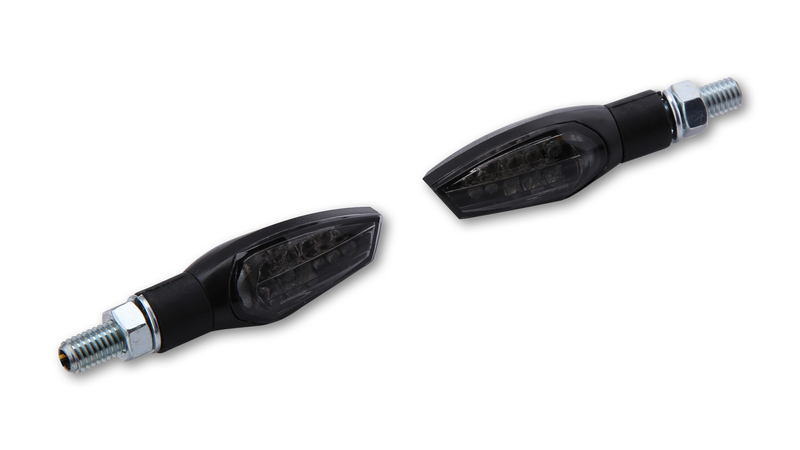 HIGHSIDER Smart Nova LED-indikator Kropp Svart / Lins Rökt (Par), Fram & Bak Figur 1