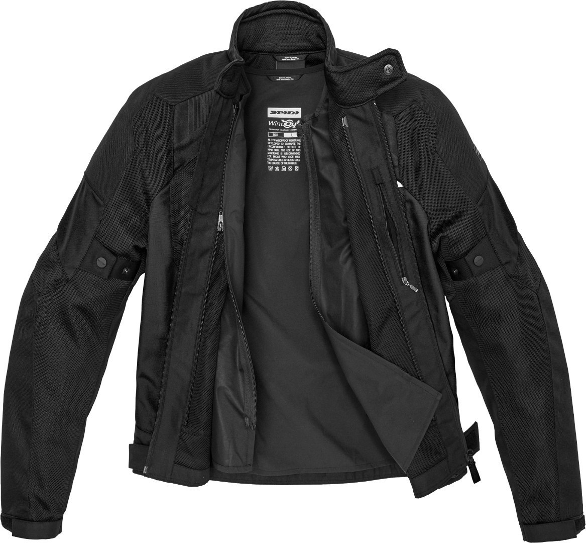 Spidi Flash Evo Net WindOut Motorcykel Textil Jacka svart S Figur 2