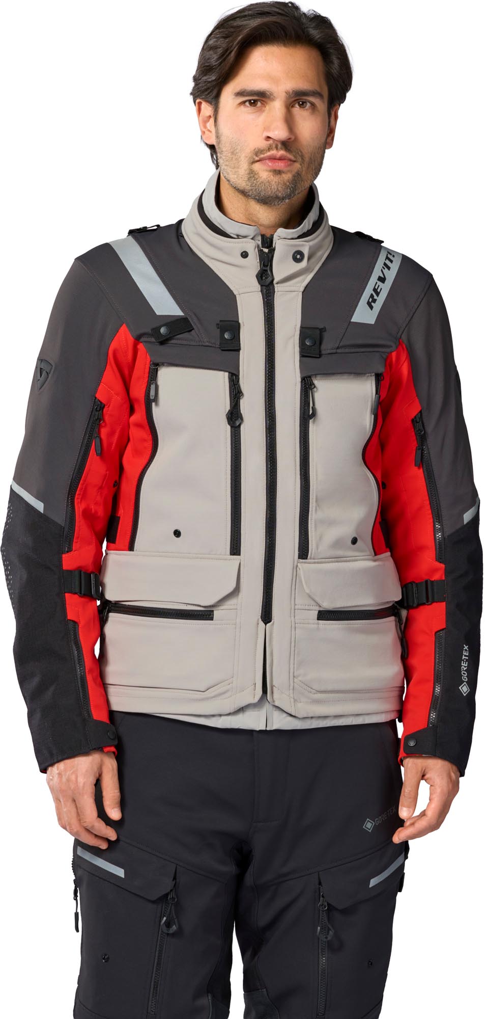 Revit Defender 4 GTX Veste textile moto imperméable anthracite/rouge M Figure 32