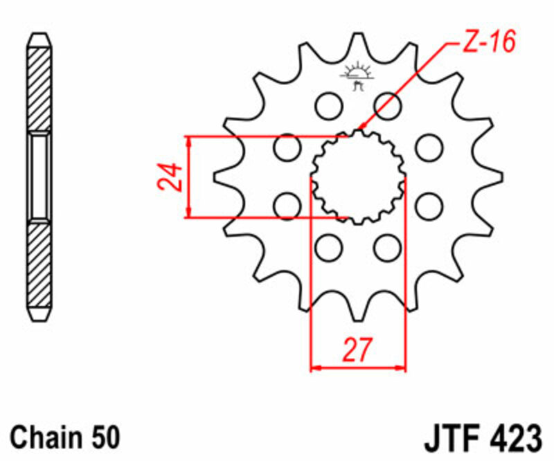 JT-DRIVHJUL Standard stålhjul 423 - 530 Figur 3